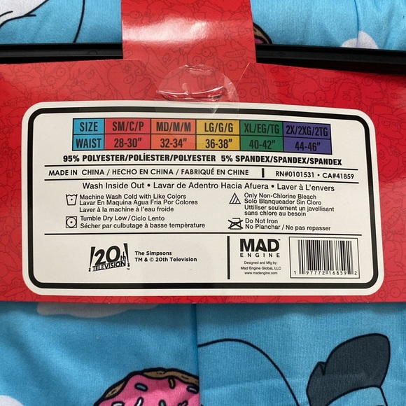 The Simpsons Homer Donut Clouds - Mens Graphic Sleep Pants - Size L - Picture 8 of 8